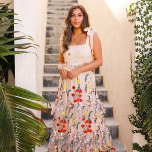 Buddy Love EDIE TIE-SHOULDER MAXI DRESS - OASIS size small